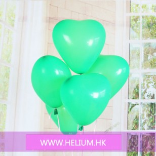 綠色 心形乳膠氣球